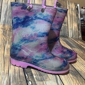 Kids Galaxy Print Rain Boots